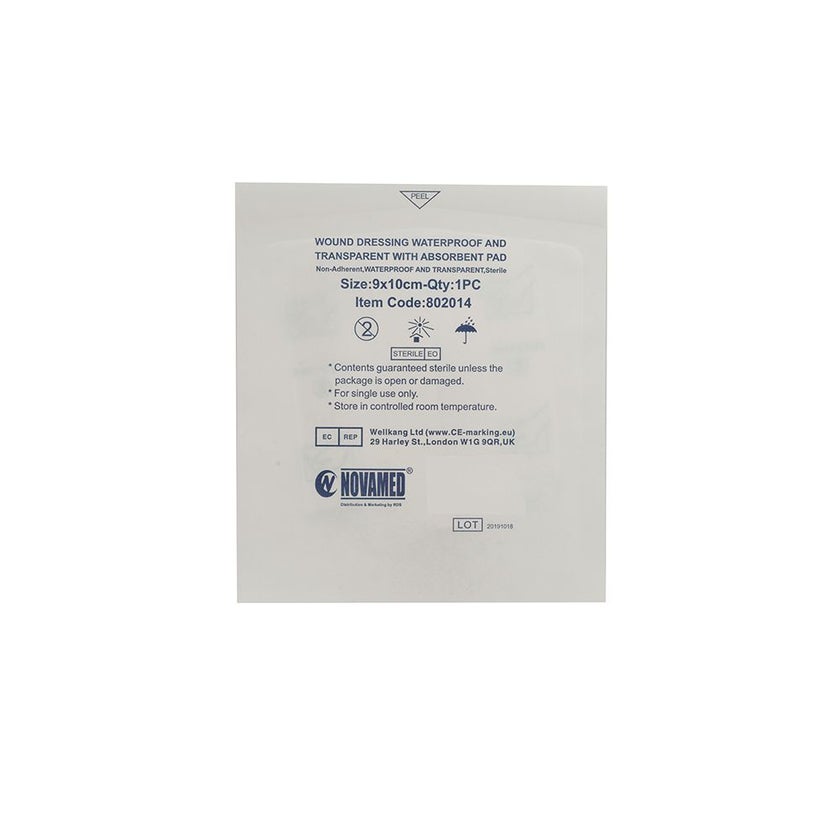 Novamed Waterproof Transparent Bandage 9 x 10cm, Pack of 50's