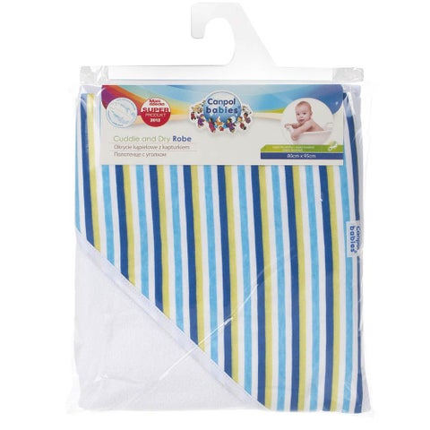Canpol Babies Cuddle and Dry Baby Robe with Hood Blue Stripes 26/300