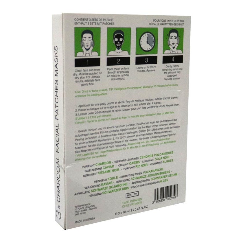 Christian Breton Paris Charcoal Sheet Face Masks 1274, Pack of 3's