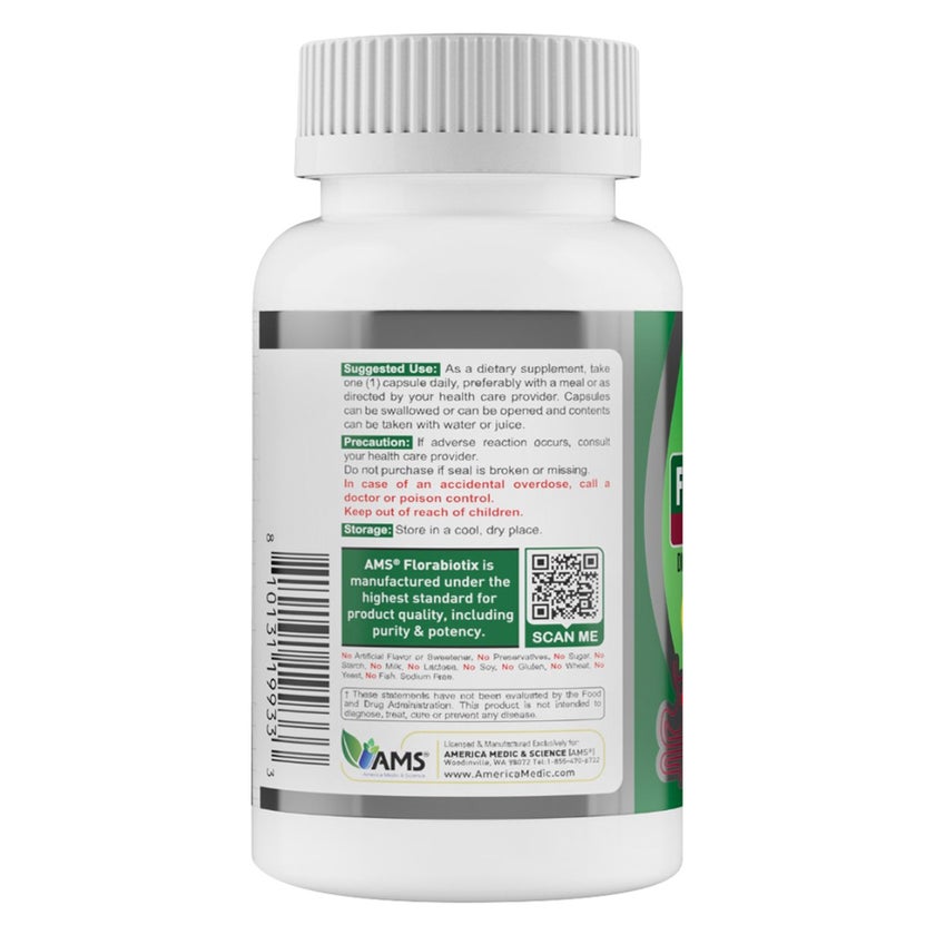 AMS Florabiotix 30 Billion Probiotic Capsules, Digestive Support - 30 Capsules