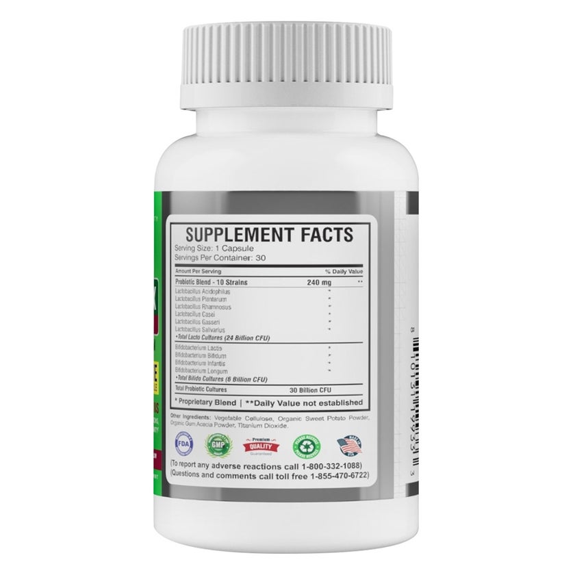 AMS Florabiotix 30 Billion Probiotic Capsules, Digestive Support - 30 Capsules