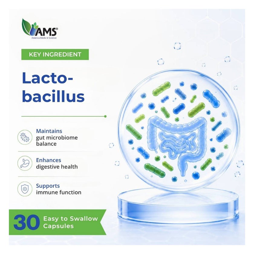 AMS Florabiotix 30 Billion Probiotic Capsules, Digestive Support - 30 Capsules