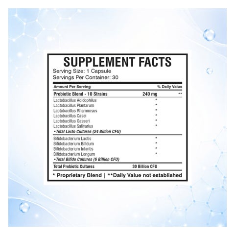 AMS Florabiotix 30 Billion Probiotic Capsules - 2 x 30 Capsules