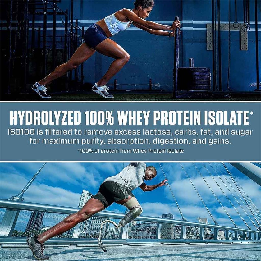 Dymatize ISO 100 Fast Absorbing Protein Powder, 100% Whey Protein Isolate, Gourmet Cookies & Cream, 2.3kg