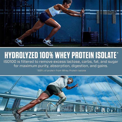 Dymatize ISO 100 Fast Absorbing Protein Powder, 100% Whey Protein Isolate, Gourmet Chocolate Peanut Butter, 2.3kg