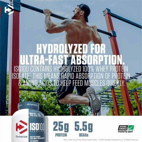Dymatize ISO 100 Fast Absorbing Protein Powder, 100% Whey Protein Isolate, Gourmet Chocolate Peanut Butter, 2.3kg