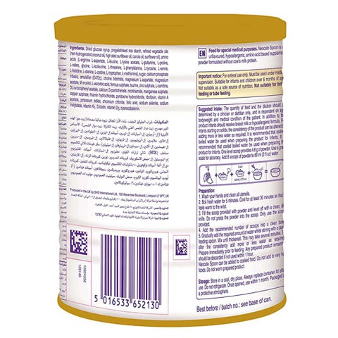 Nutricia Neocate Spoon Hypoallergenic Infant Milk Formula For 6+ Months Unflavoured 400g