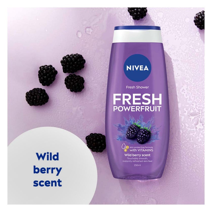 Nivea Fresh Powerfruit Blueberry Scented Shower Gel 250ml