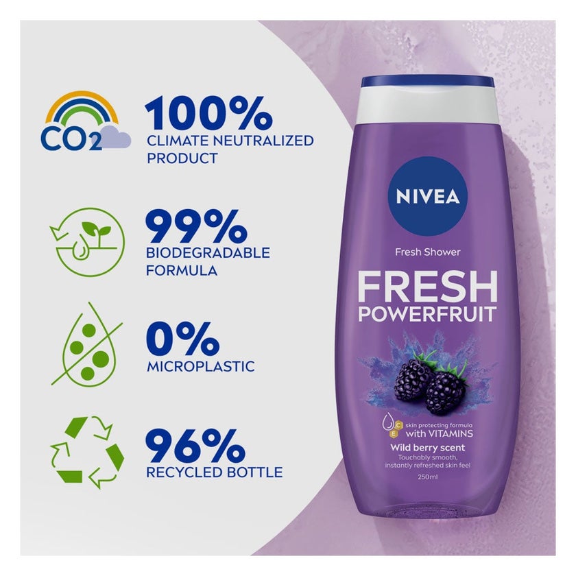 Nivea Fresh Powerfruit Blueberry Scented Shower Gel 250ml