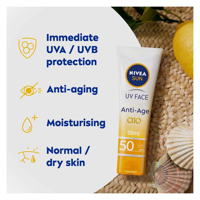 Nivea Sun UV Face Anti-age Q10 SPF50 Cream 50ml
