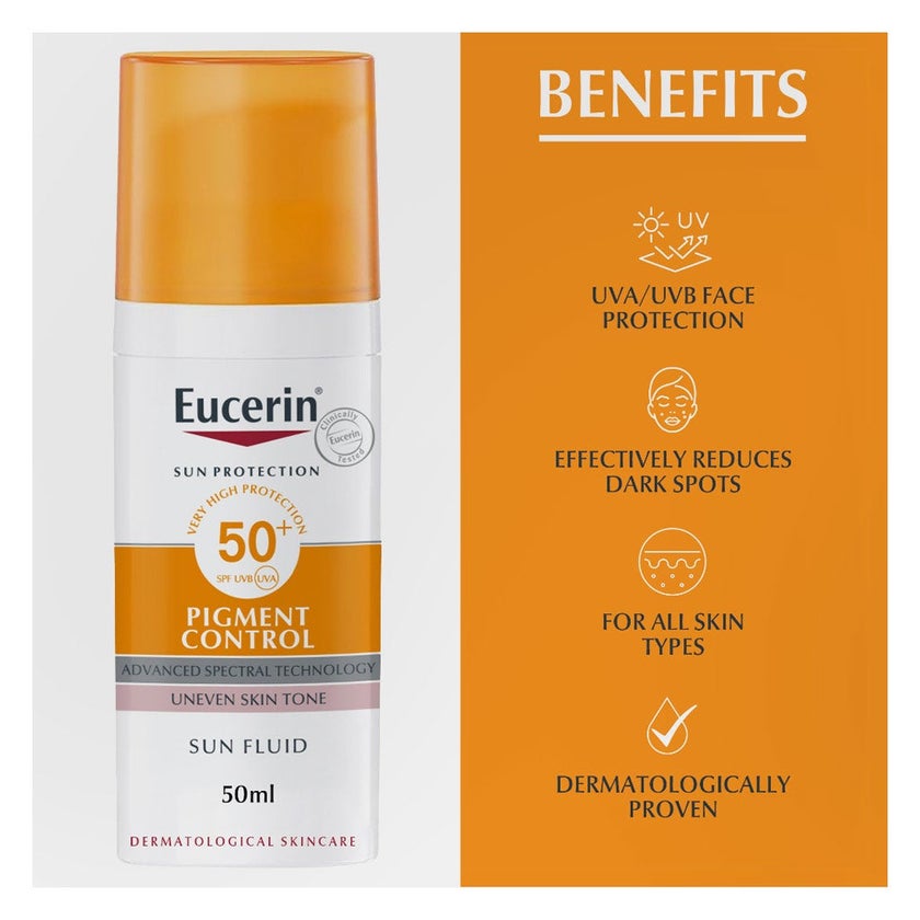 Eucerin Pigment Control SPF50+ Sun Fluid For Uneven Skin Tone 50ml
