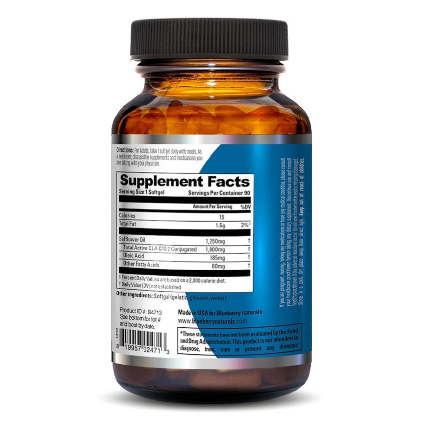 Blueberry Naturals CLA 1000mg Softgels For Weight Management, Pack of 90's