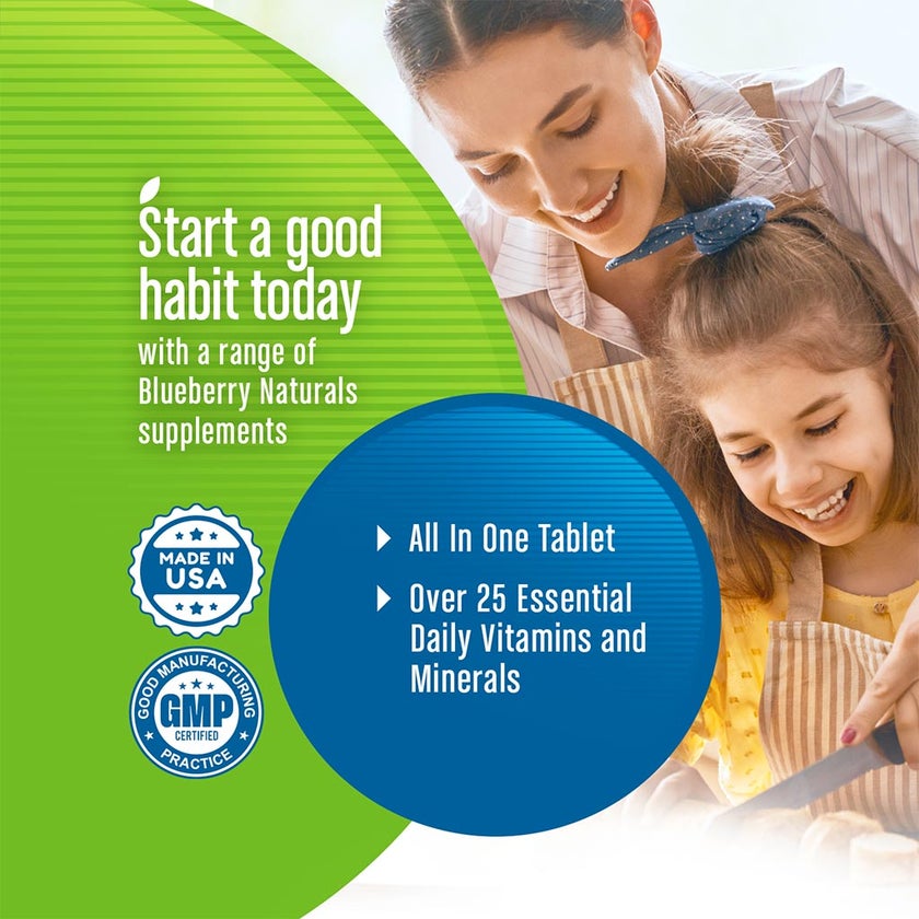 Blueberry Naturals Rainbow Adult Multivitamins & Minerals Supplement Tablets, Pack of 60's