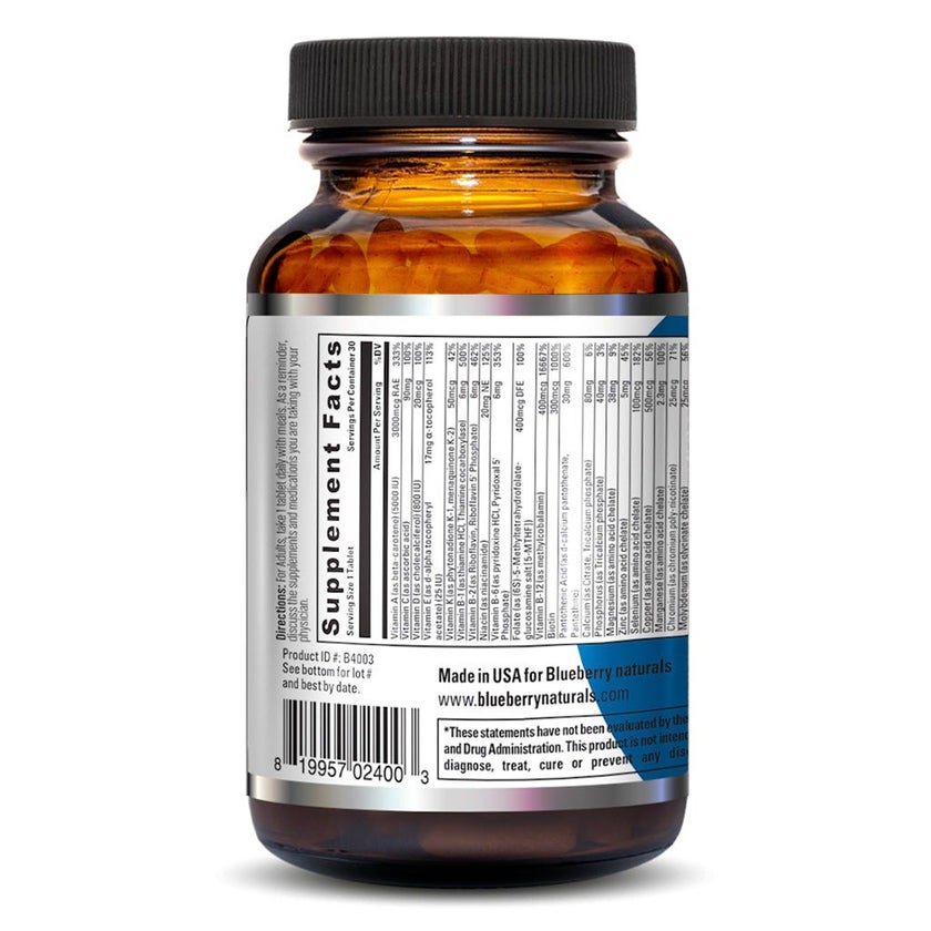 Blueberry Naturals One Daily Men's Multivitamins & Minerals Tablets, Pack of 30's