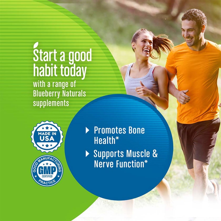 Blueberry Naturals Calcium Magnesium & Zinc Tablets, Pack of 100's