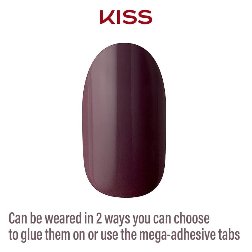 Kiss Gel Fantasy No Pressure Ready To Wear Nails With Glue And Adhesive Tabs, KGN17C, Pack of 24's