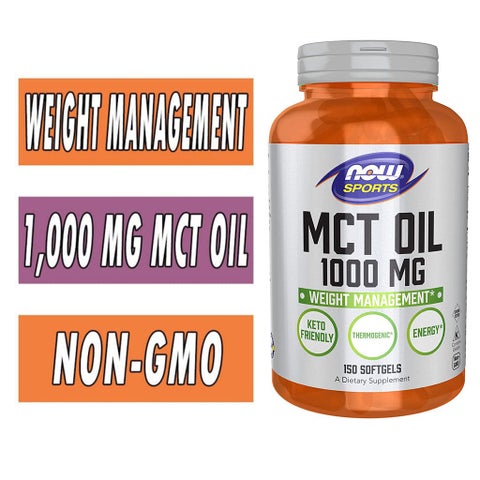 Now Sports MCT Oil 1000mg Softgel For Weight Management, Pack of 150's