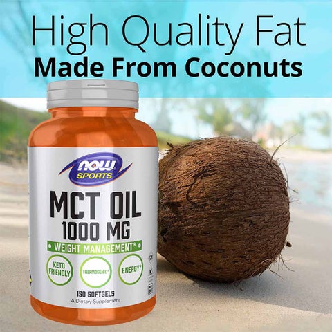 Now Sports MCT Oil 1000mg Softgel For Weight Management, Pack of 150's