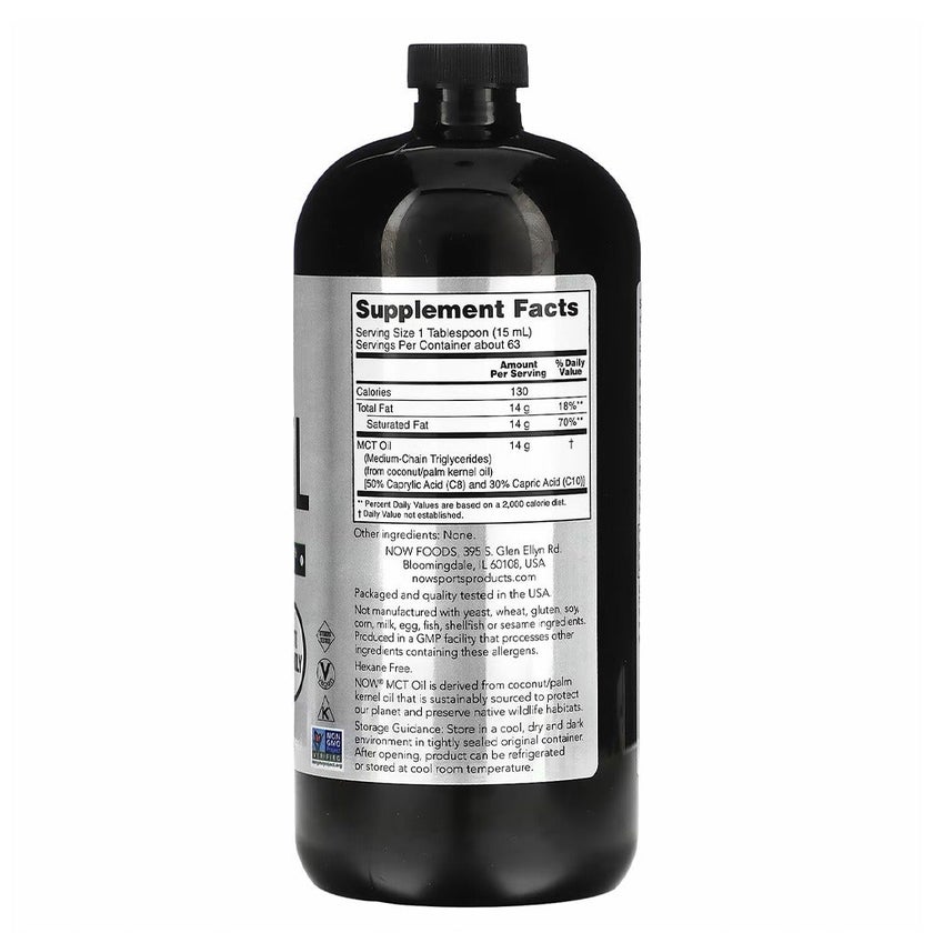 Now Sports MCT Oil Unflavored Liquid For Weight Management 946ml