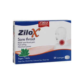 Zilox Sore Throat Lozenges, Pack of 24's