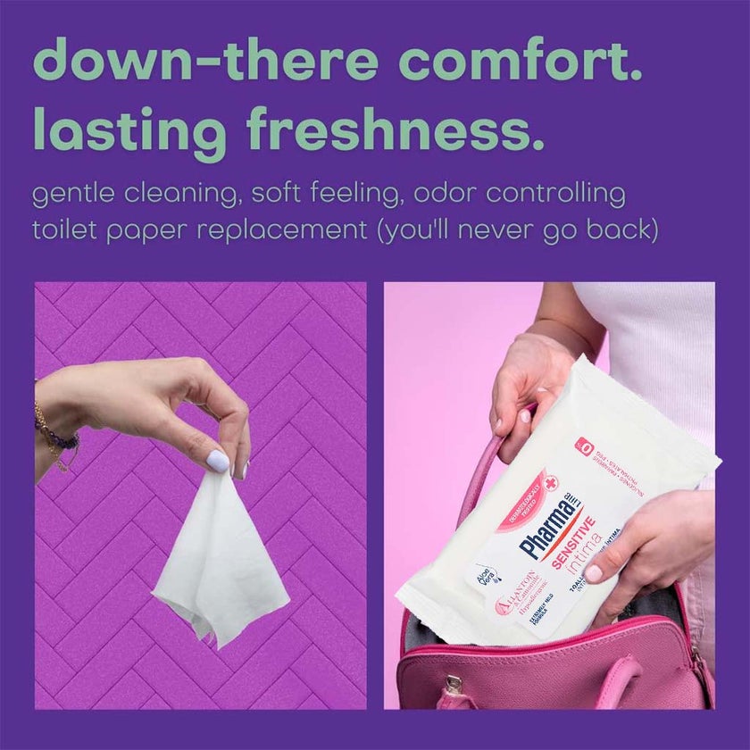 PharmaLine Sensitive Feminine Intimate Wipes, Pack of 12's