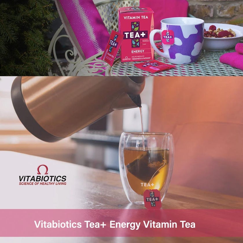 Vitabiotics Tea+ Energy Vitamin Tea Bags For Energy Support, Pack of 14's