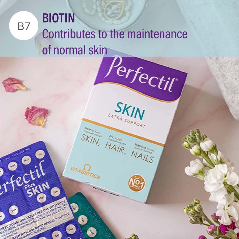 Vitabiotics Perfectil Skin Extra Support, Dual Pack of Multivitamin Tablets 28's + Nutri-Dermal Capsules 28's