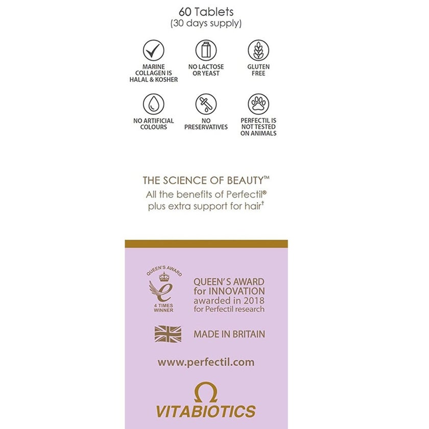 Vitabiotics Perfectil Extra Support Tablets, Pack of 60’s