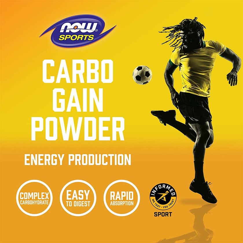 Now Sports Carbo Gain Unflavored Maltodextrin Powder For Energy Production 8lbs