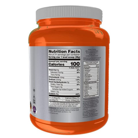 Now Sports Eggwhite Protein Powder With BCAAs, Creamy Vanilla, For Muscle Growth & Recovery 1.5lbs