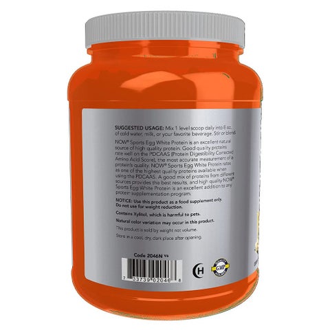 Now Sports Eggwhite Protein Powder With BCAAs, Creamy Vanilla, For Muscle Growth & Recovery 1.5lbs