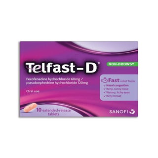 Telfast D 60mg/120mg Extended Release Tablets, Pack of 10's