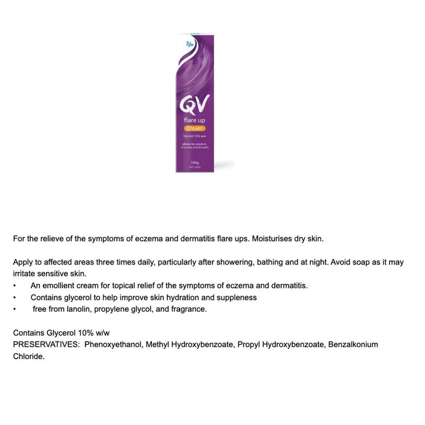 Ego QV Flare Up Cream For Eczema And Dermatitis Flare Up 100g