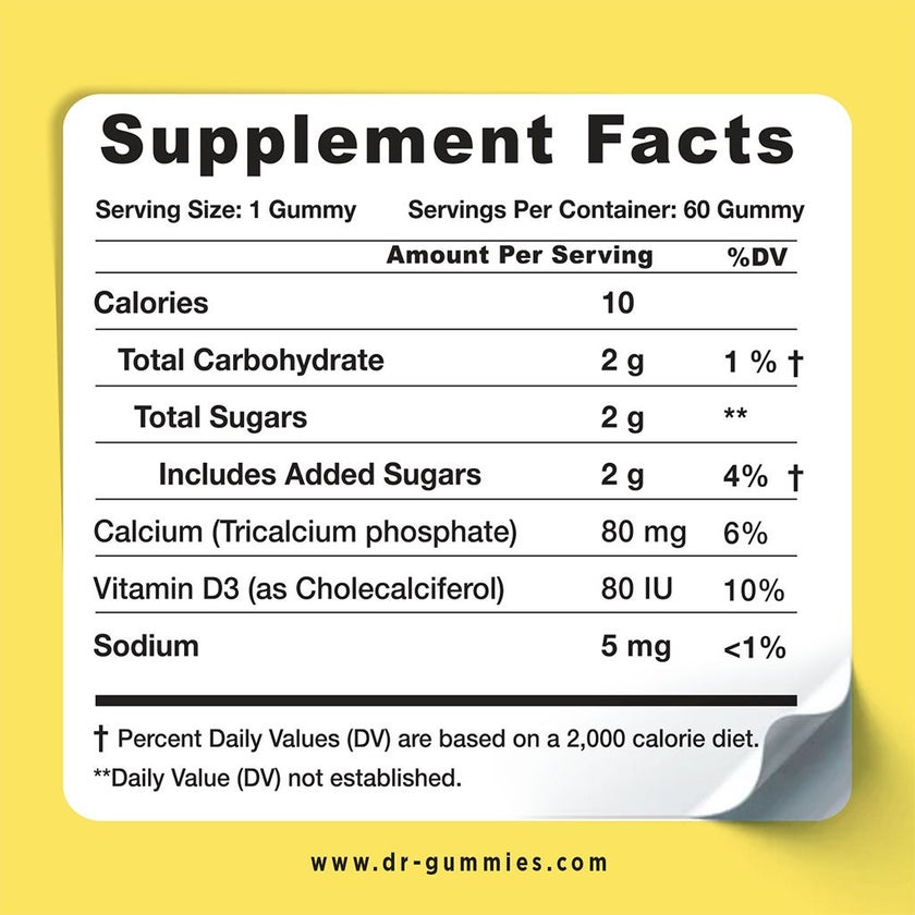 Dr. Gummies Kids Calcium + Vitamin D Gummies For Healthy Bone & Teeth, Pack of 60's