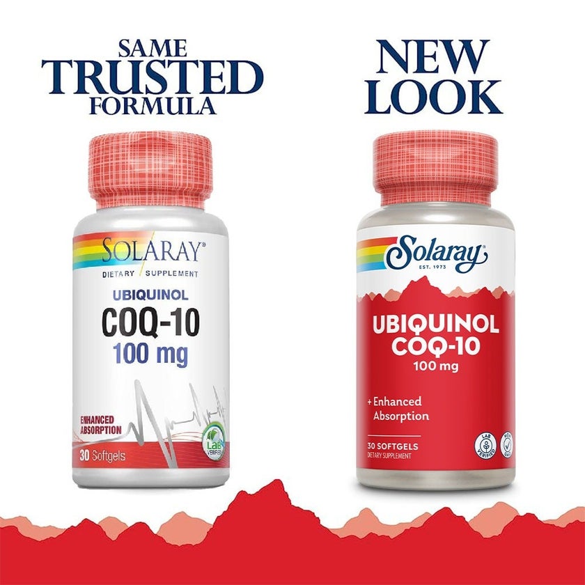 Solaray Ubiquinol CoQ-10 100mg Softgels, Pack of 30's