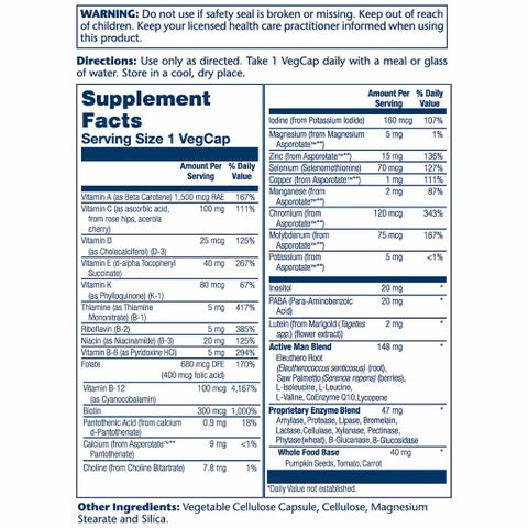 Solaray Once Daily Active Man Multivitamin - 90 Capsules