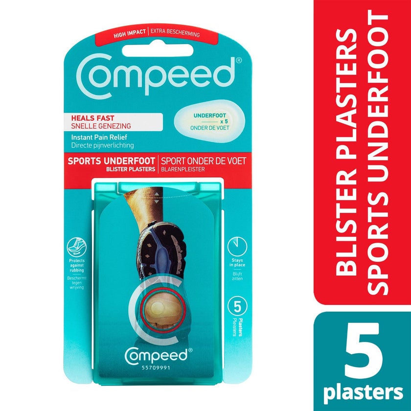 Compeed Hydrocolloid Blister Plasters Sports Underfoot, Pack of 5's