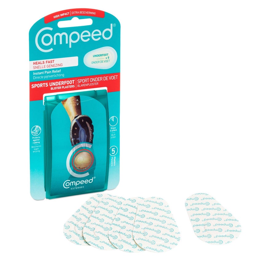 Compeed Hydrocolloid Blister Plasters Sports Underfoot, Pack of 5's