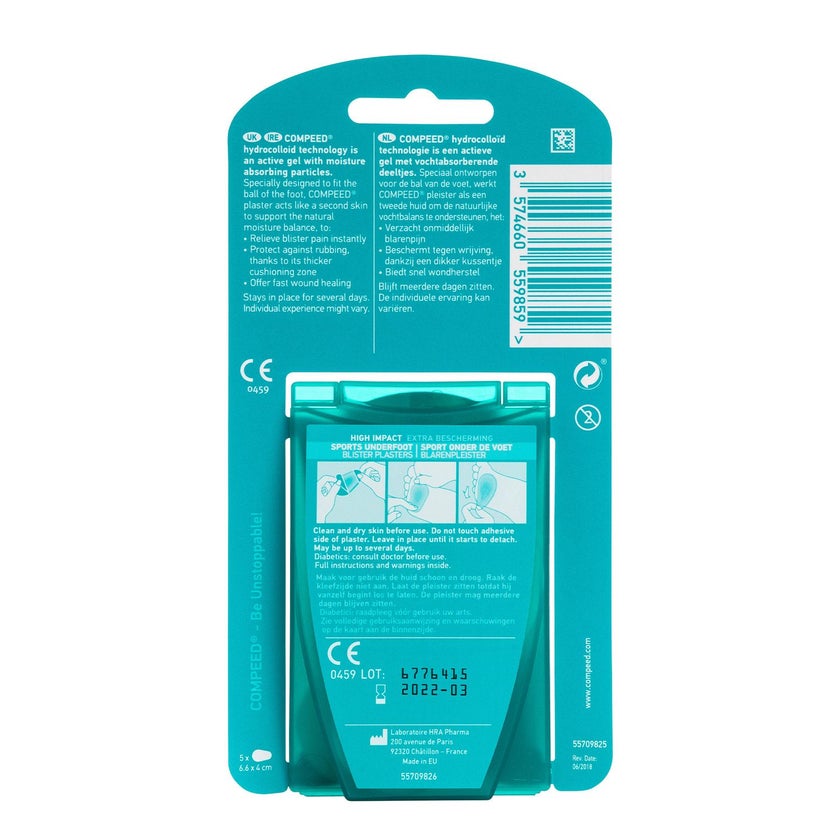 Compeed Hydrocolloid Blister Plasters Sports Underfoot, Pack of 5's