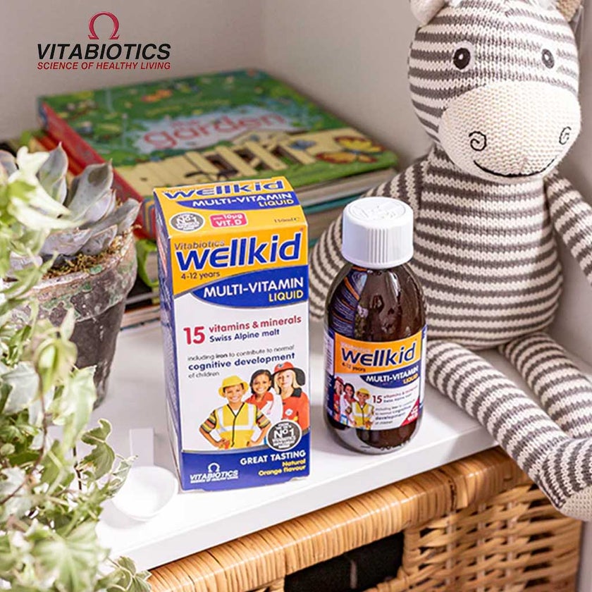 Vitabiotics Wellkid Multivitamin Orange Flavoured Liquid For Children 150ml