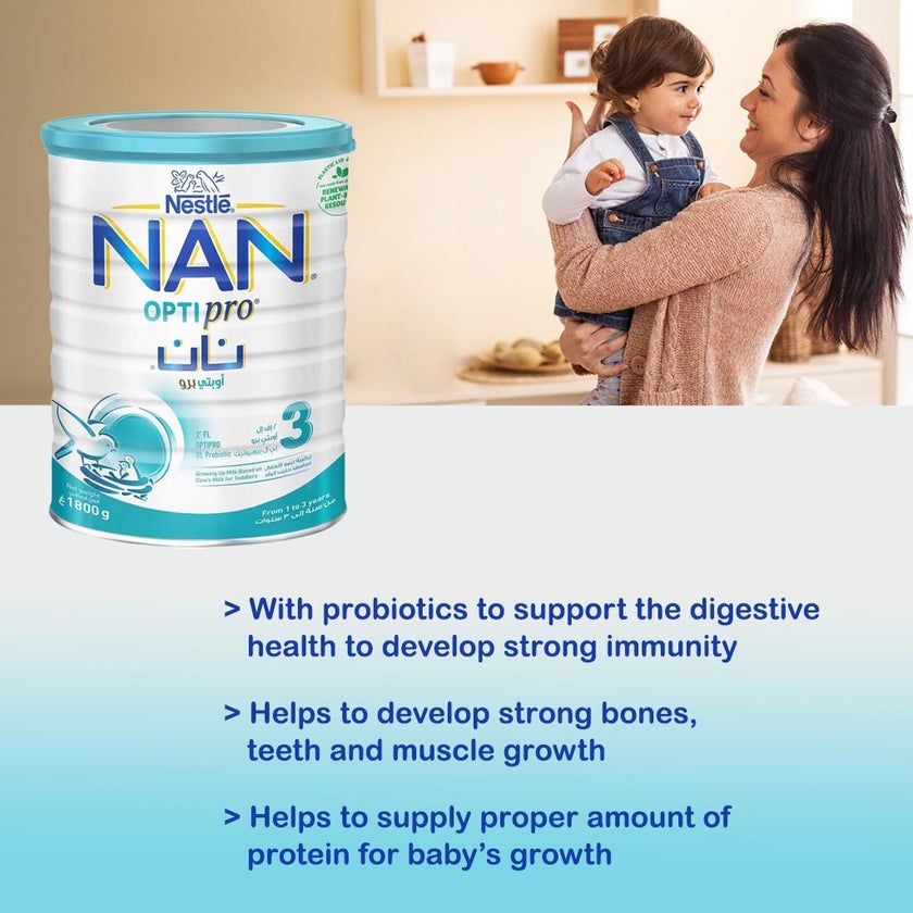 Nestle Nan Optipro 3 Toddlers Milk Formula 1-3 Years 1800g