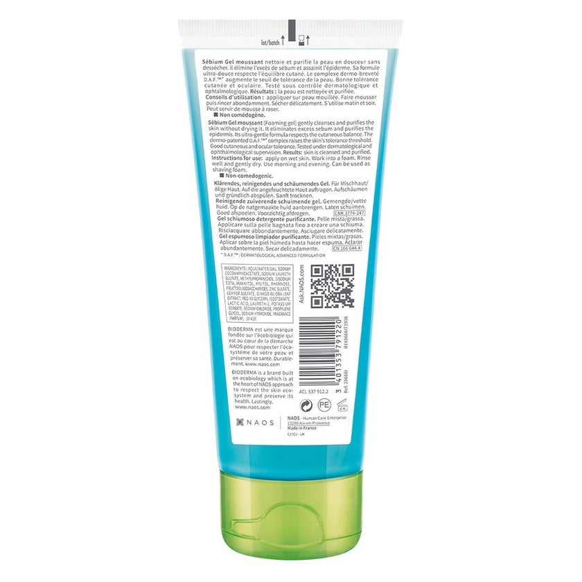 Bioderma Sebium Gel Moussant 100ml