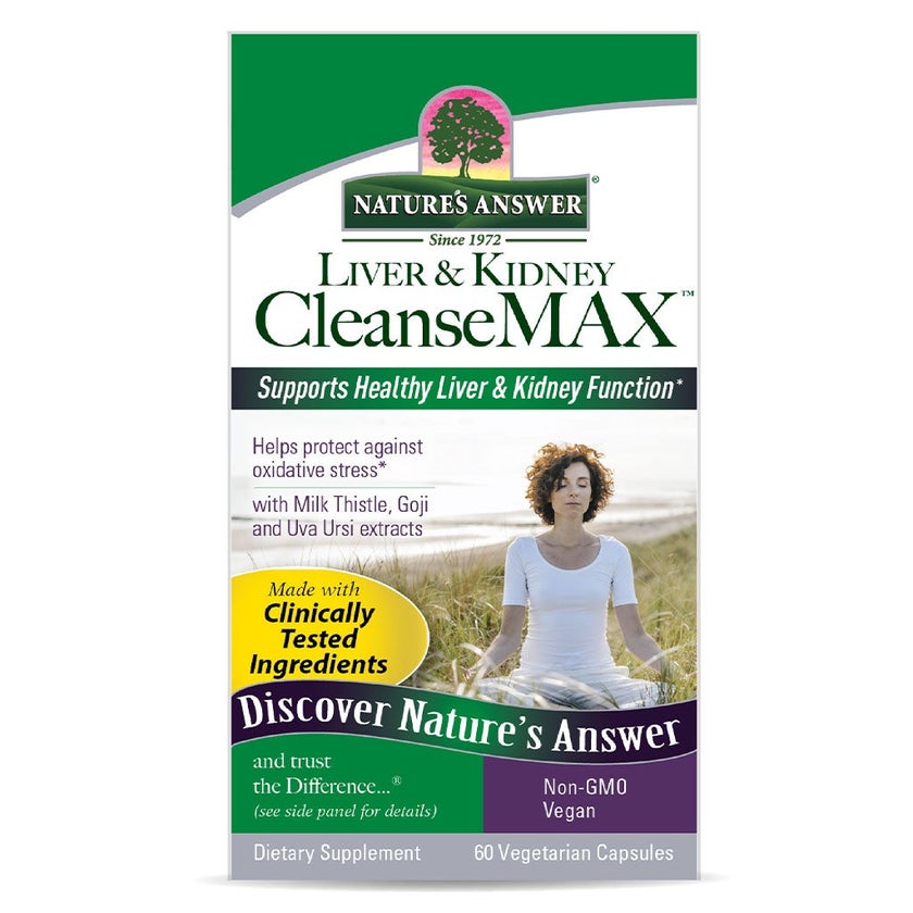 Cleanse Max Nature's Answer Liver & Kidney Cleanse Max Vegetarian Capsules, Pack of ...