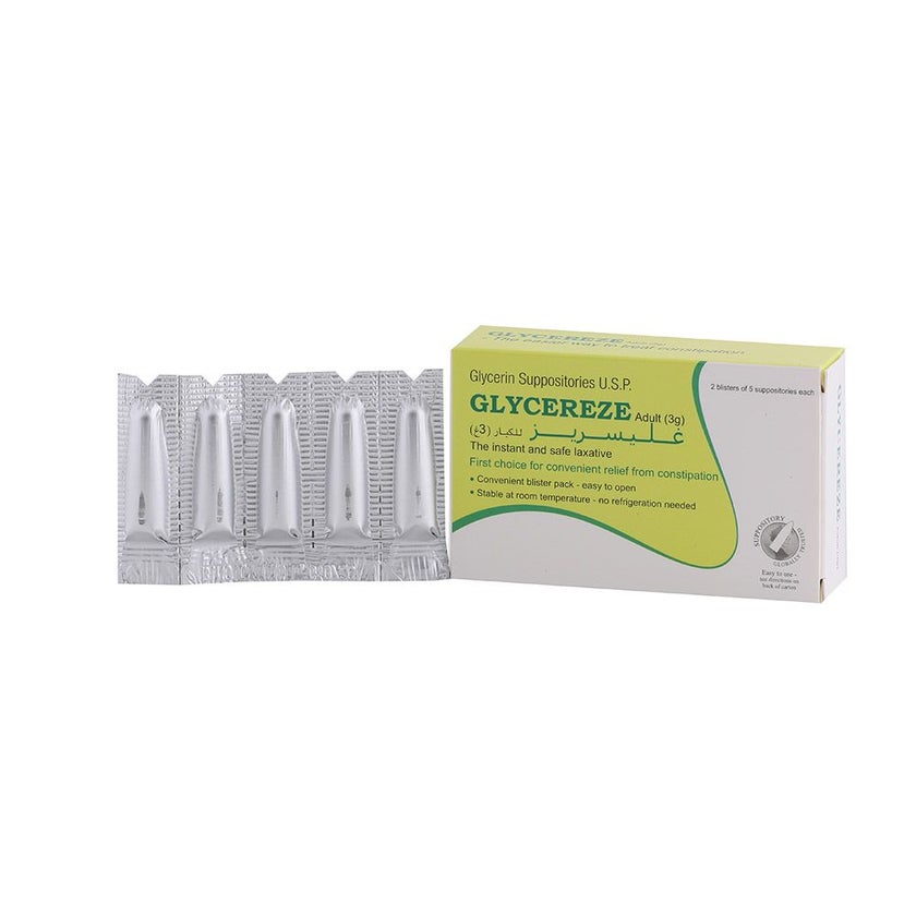 Glycereze Adult 3g Glycerin Suppositories, Pack of 10's