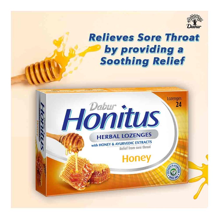 Dabur Honitus Herbal Lozenges Honey, Pack of 24's