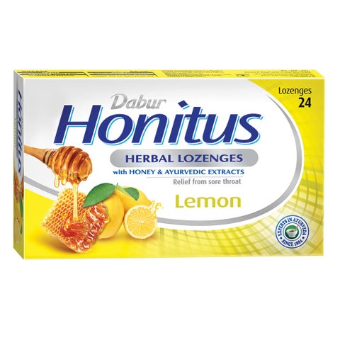Dabur Honitus Herbal Lozenges Lemon, Pack of 24's