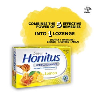 Dabur Honitus Herbal Lozenges Lemon, Pack of 24's