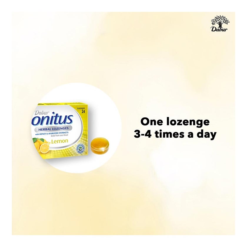 Dabur Honitus Herbal Lozenges Lemon, Pack of 24's