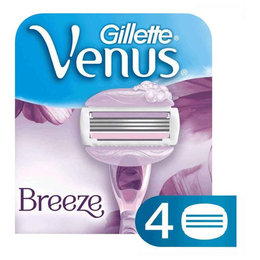 Gillette Venus Comfortglide Breeze Women's Razor Blade Refills, Pack of 4's