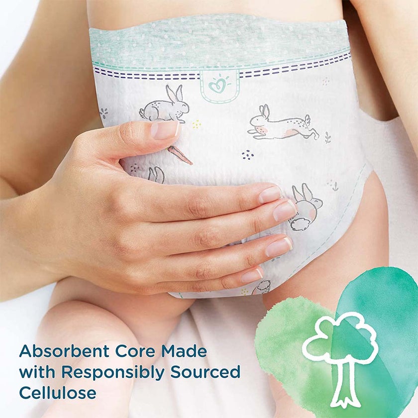 Pampers Pure Protection Premium Cotton Baby Diapers, Size 4, 9-14Kg, Pack of 28's